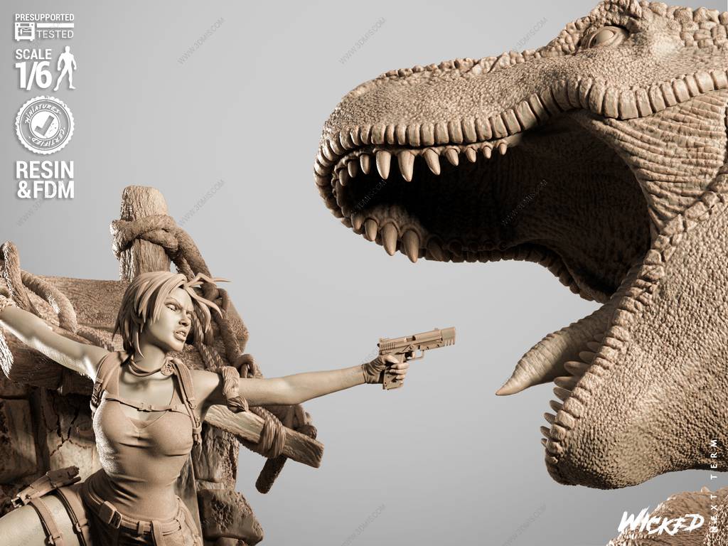 P站图纸印象馆 3DWicked 古墓丽影 劳拉·克劳馥大战霸王龙 3DWicked 古墓丽影 劳拉·克劳馥大战霸王龙
