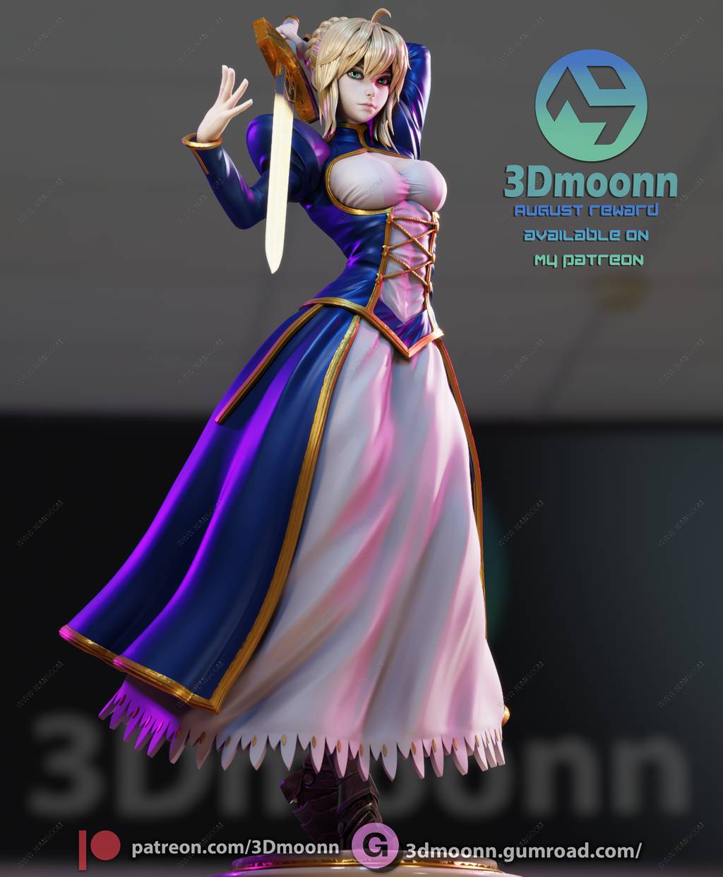 P站图纸印象馆 3Dmoonn 命运之夜 阿尔托莉雅·潘德拉贡 3Dmoonn 命运之夜 阿尔托莉雅·潘德拉贡