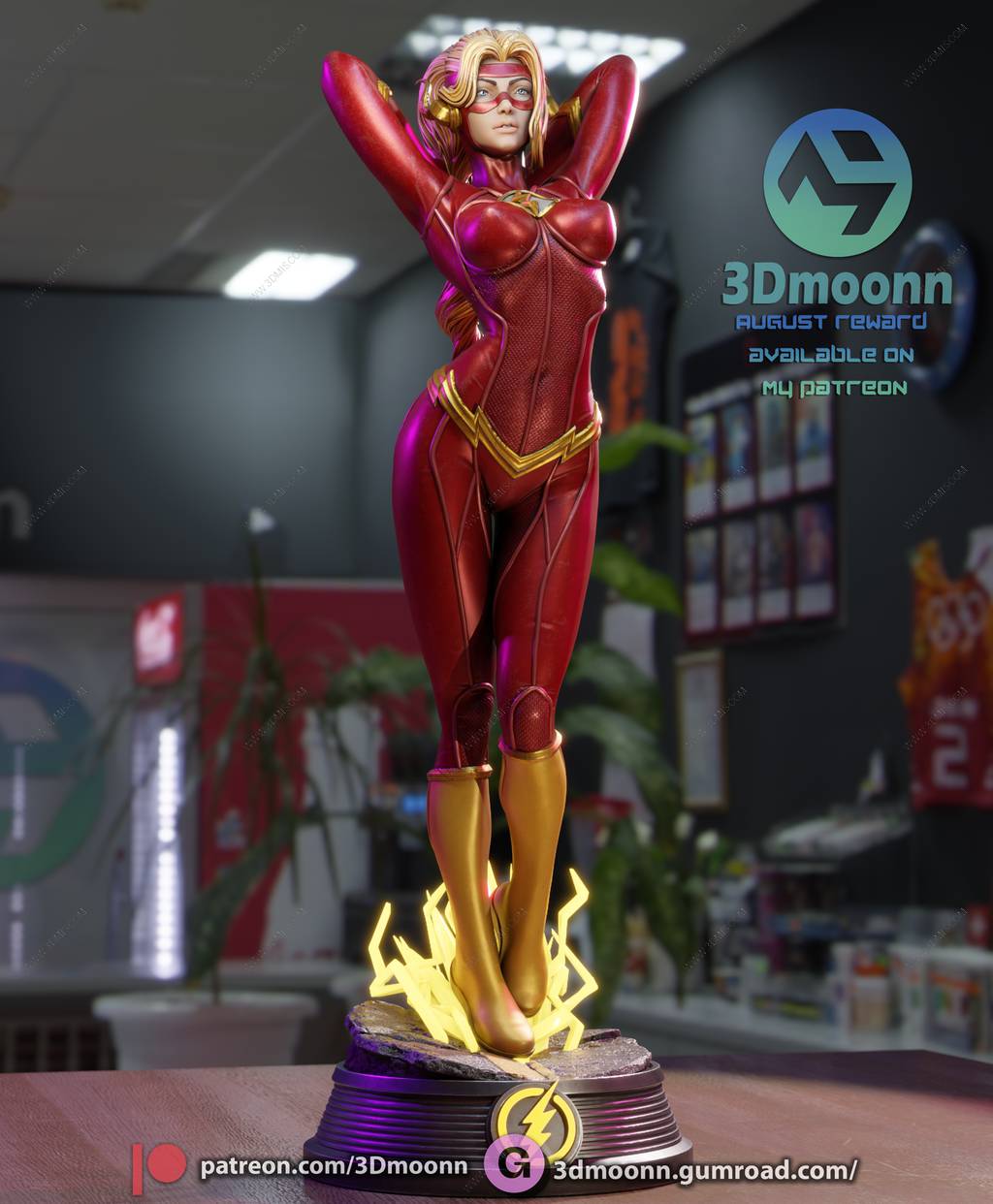 P站图纸印象馆 3Dmoonn DC漫画 闪电侠 3Dmoonn DC漫画 闪电侠