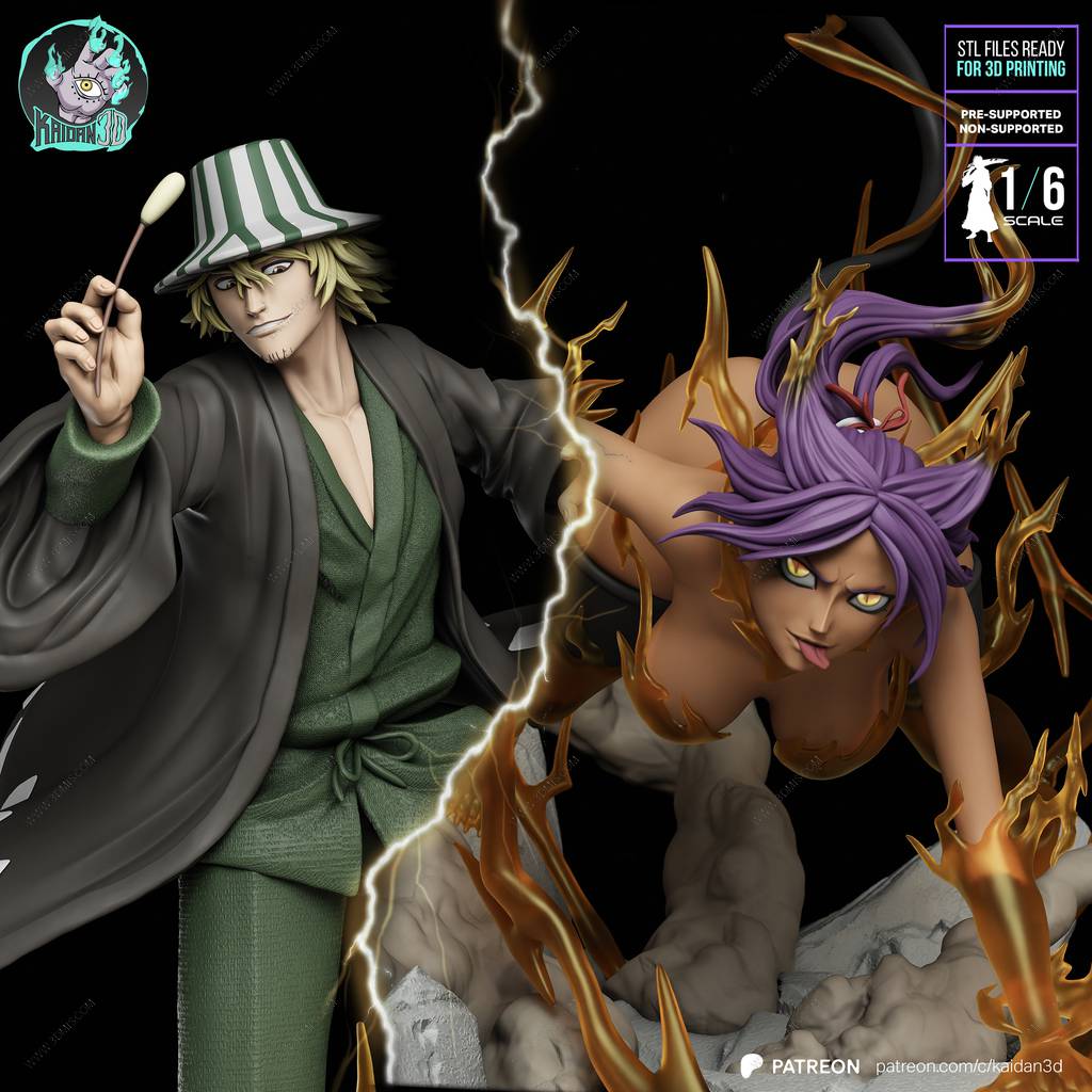 P站图纸印象馆 Kaidan 死神 四枫院夜一和黑崎一心 Kaidan 死神 四枫院夜一和黑崎一心