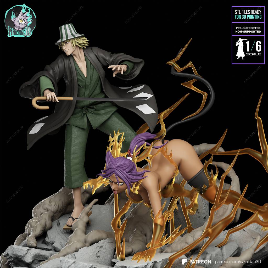 P站图纸印象馆 Kaidan 死神 四枫院夜一和黑崎一心 Kaidan 死神 四枫院夜一和黑崎一心