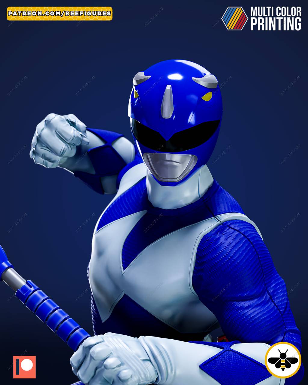 P站图纸印象馆 Bee Figures 超凡战队 蓝衣战士比利 Bee Figures 超凡战队 蓝衣战士比利