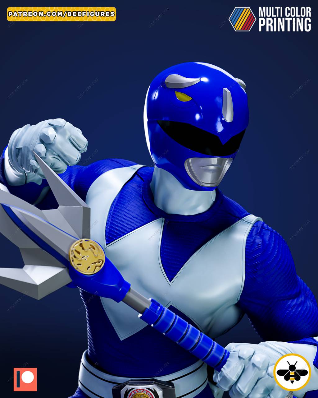 P站图纸印象馆 Bee Figures 超凡战队 蓝衣战士比利 Bee Figures 超凡战队 蓝衣战士比利