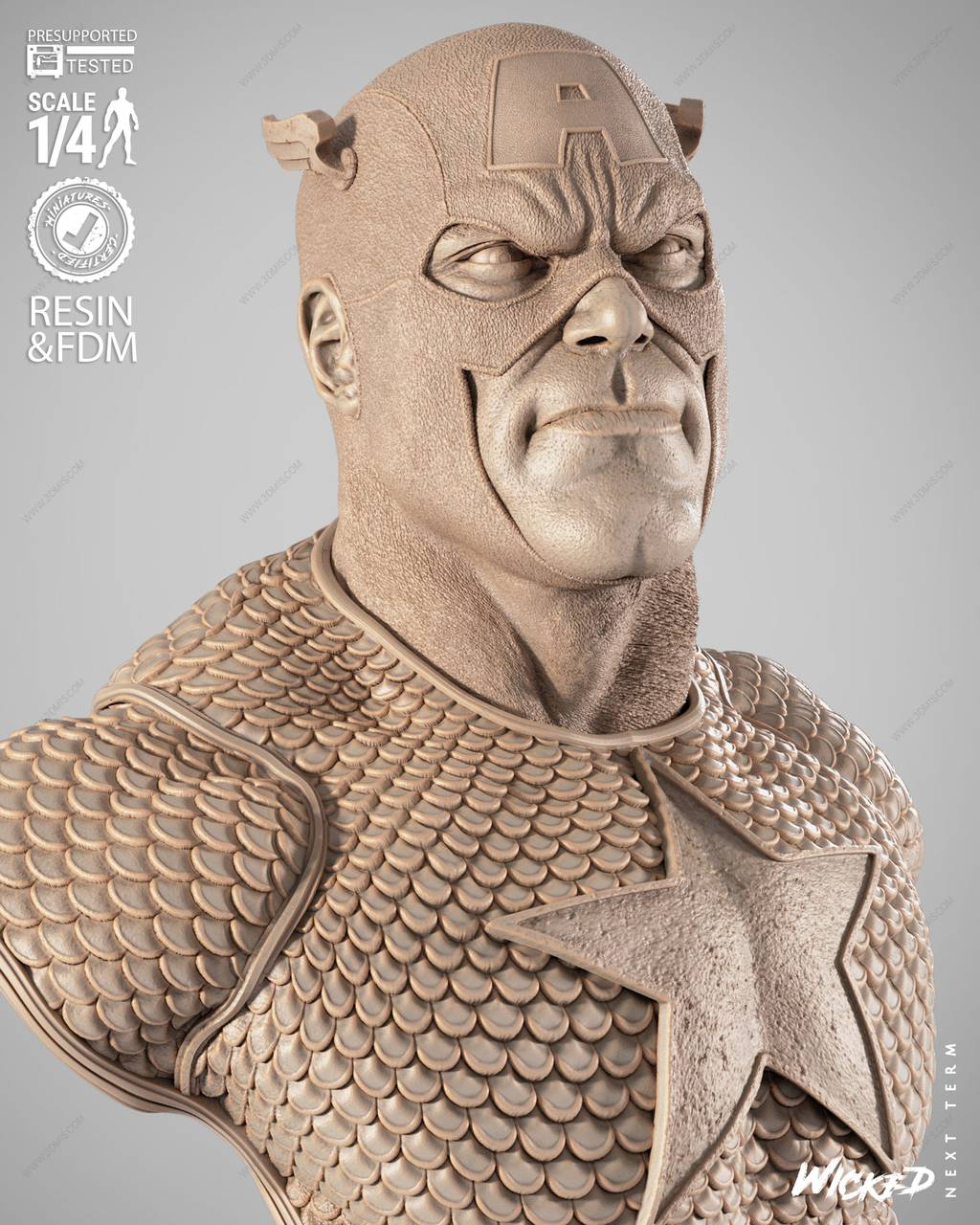 P站图纸印象馆 3DWicked 漫威 美国队长 3DWicked 漫威 美国队长