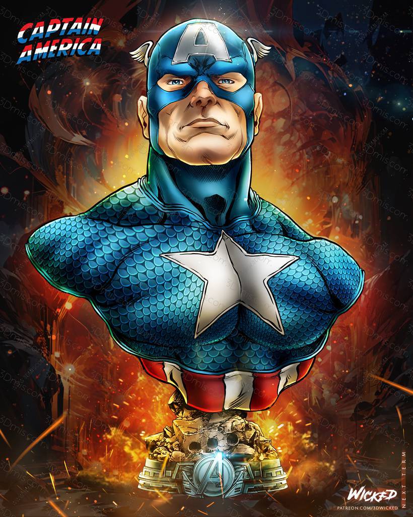 3DWicked 漫威 美国队长