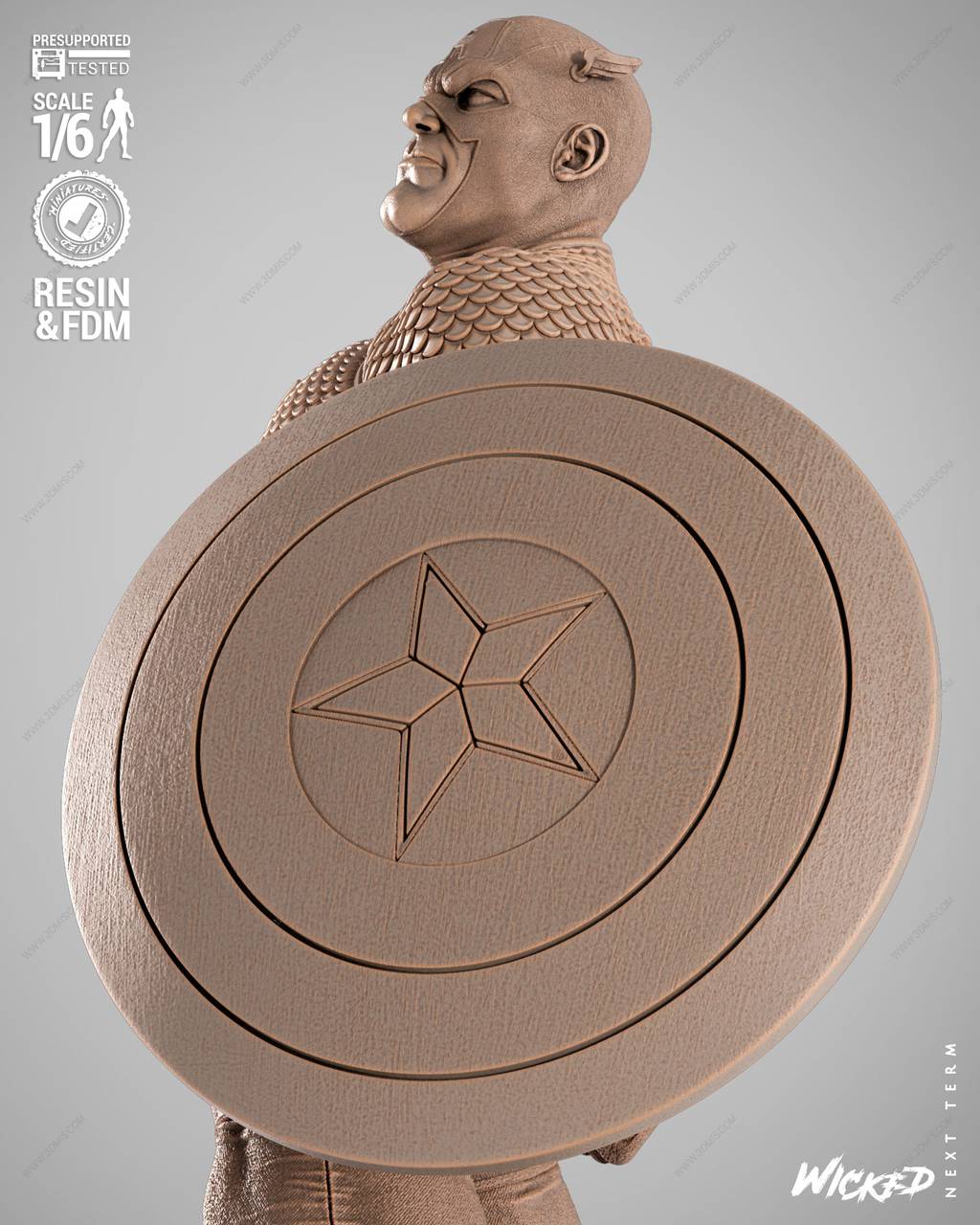 P站图纸印象馆 3DWicked 漫威 美国队长 3DWicked 漫威 美国队长