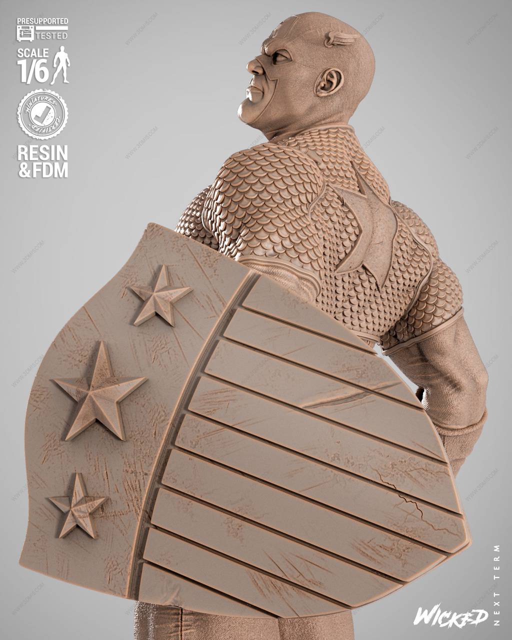 P站图纸印象馆 3DWicked 漫威 美国队长 3DWicked 漫威 美国队长