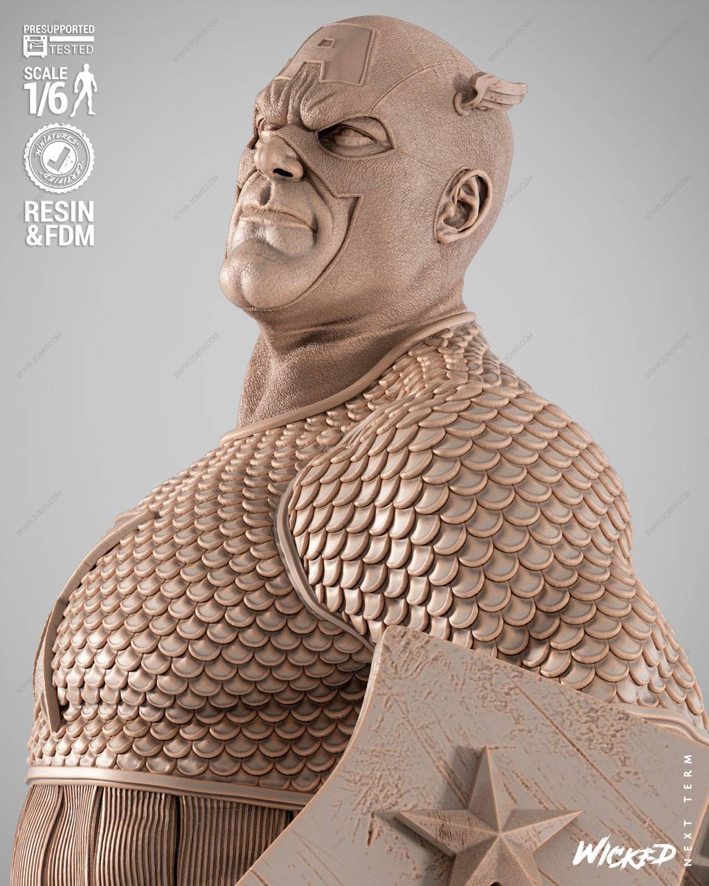 P站图纸印象馆 3DWicked 漫威 美国队长 3DWicked 漫威 美国队长