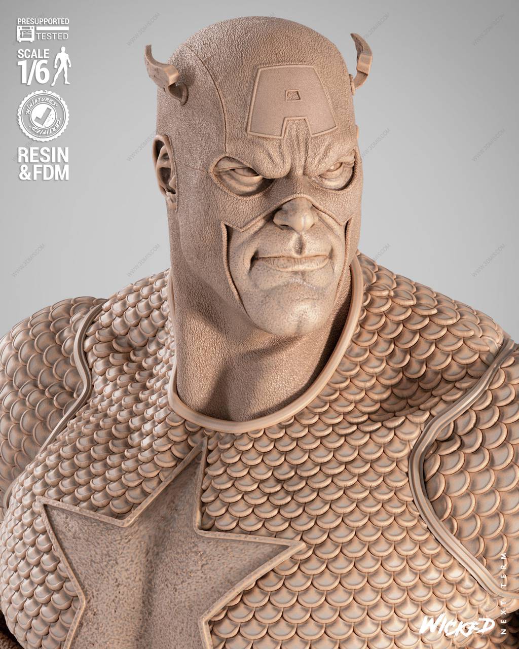 P站图纸印象馆 3DWicked 漫威 美国队长 3DWicked 漫威 美国队长