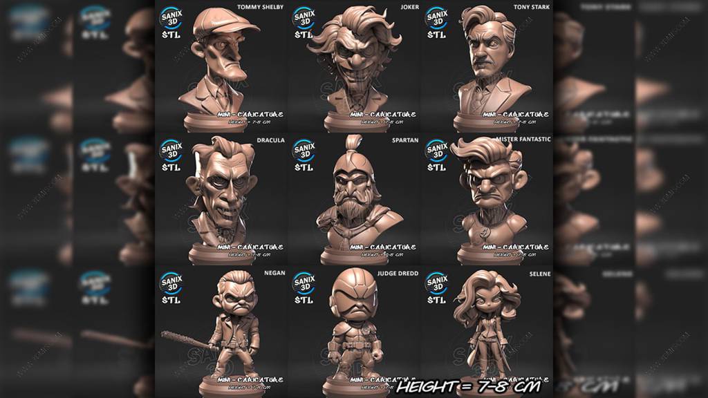 P站图纸印象馆 Sanix3d 2025年8月份半身像合集 Sanix3d 2025年8月份半身像合集