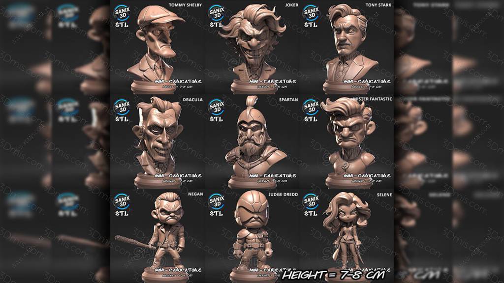 P站图纸印象馆 Sanix3d 2025年8月份半身像合集 Sanix3d 2025年8月份半身像合集