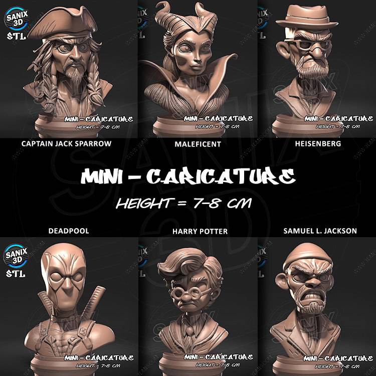 P站图纸印象馆 Sanix3d 2025年8月份半身像合集 Sanix3d 2025年8月份半身像合集