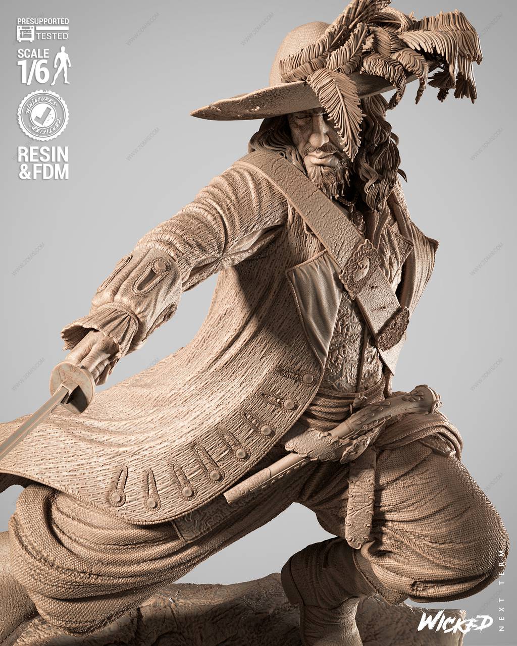 P站图纸印象馆 3DWicked 加勒比海盗 赫克托·巴博萨 3DWicked 加勒比海盗 赫克托·巴博萨