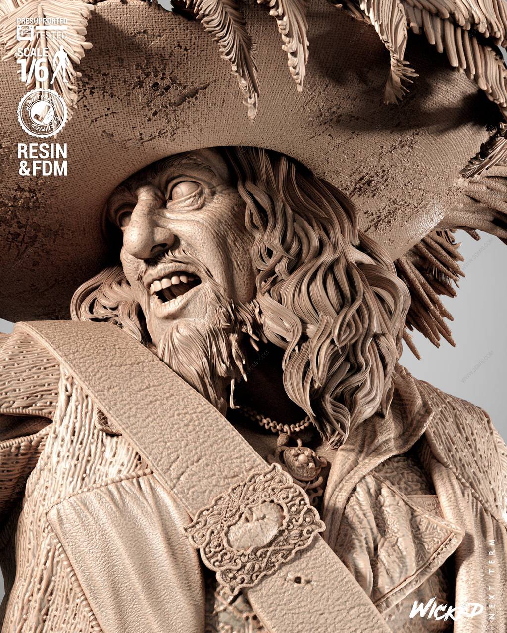 P站图纸印象馆 3DWicked 加勒比海盗 赫克托·巴博萨 3DWicked 加勒比海盗 赫克托·巴博萨