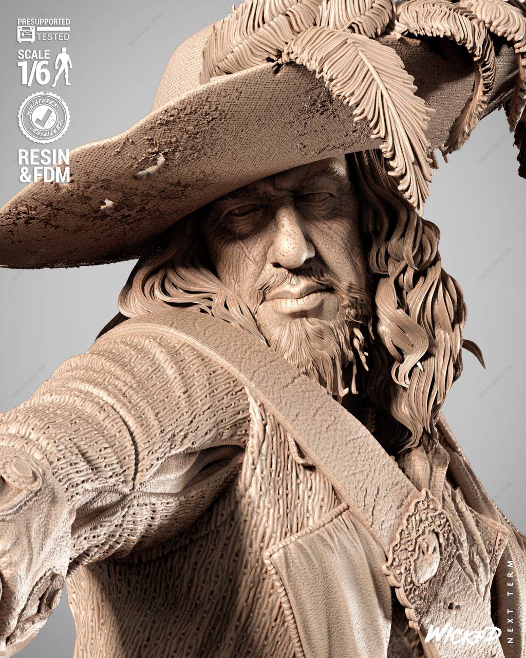 P站图纸印象馆 3DWicked 加勒比海盗 赫克托·巴博萨 3DWicked 加勒比海盗 赫克托·巴博萨