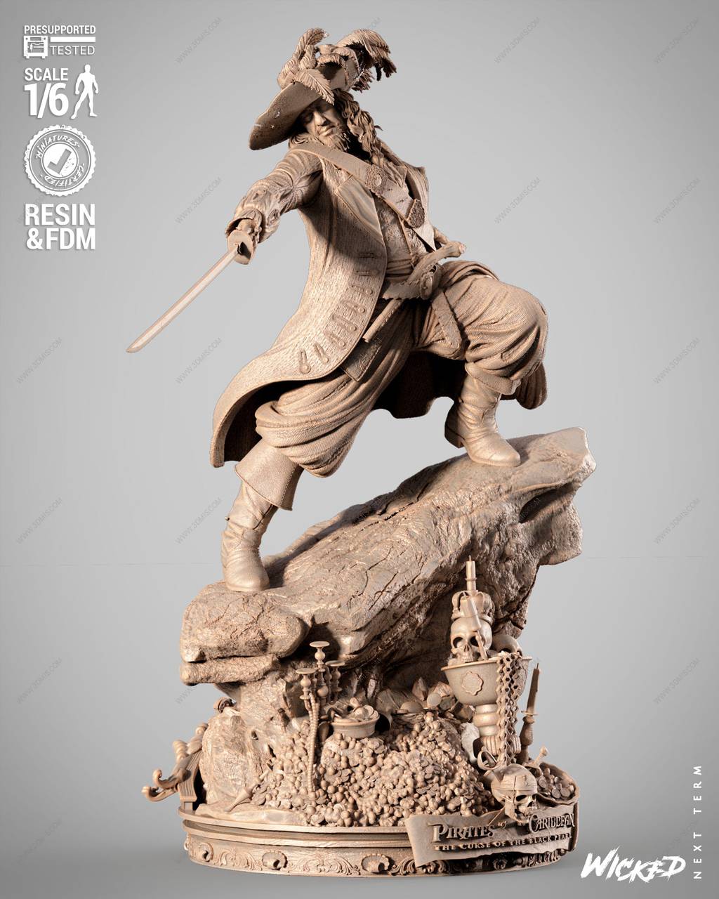 P站图纸印象馆 3DWicked 加勒比海盗 赫克托·巴博萨 3DWicked 加勒比海盗 赫克托·巴博萨