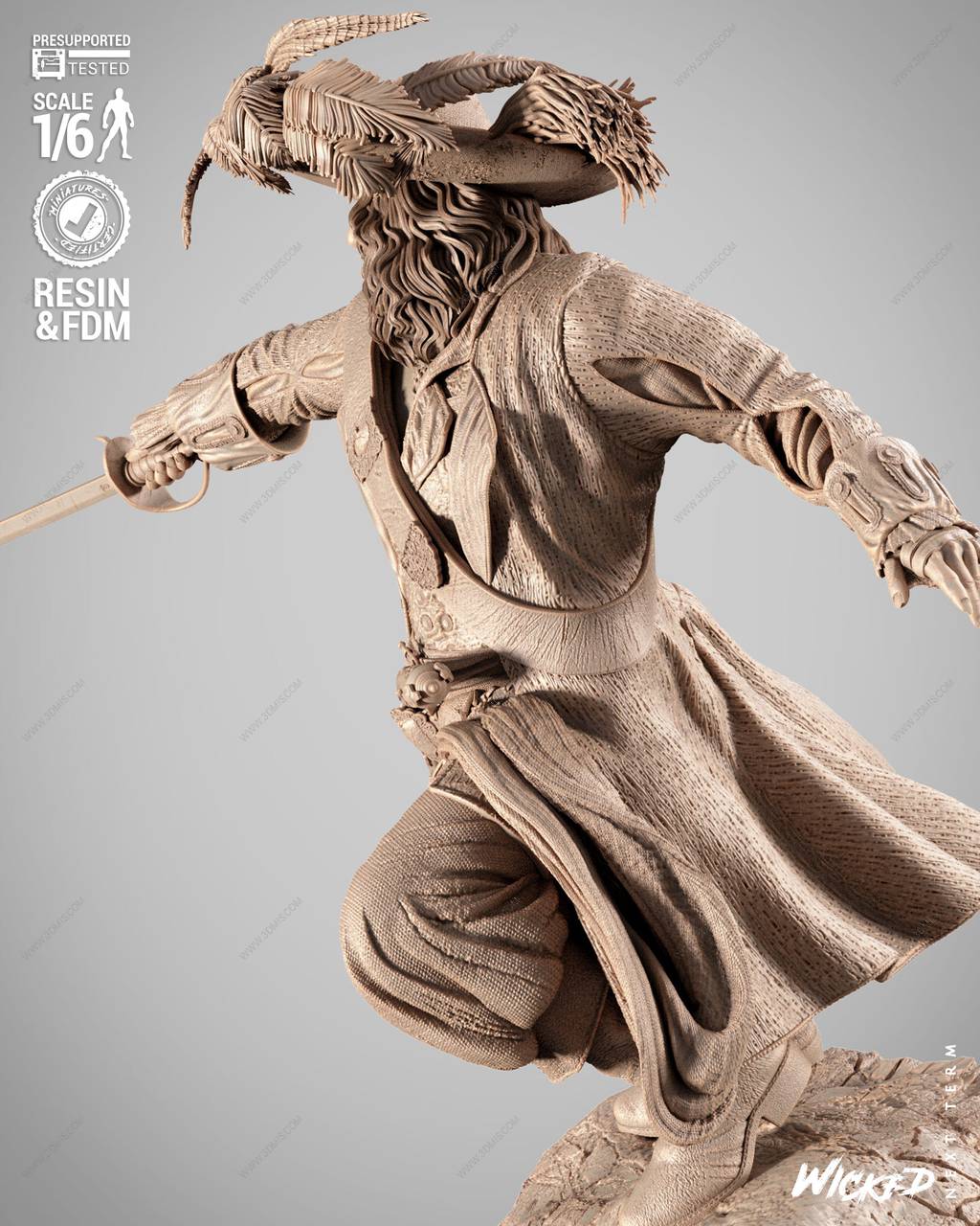 P站图纸印象馆 3DWicked 加勒比海盗 赫克托·巴博萨 3DWicked 加勒比海盗 赫克托·巴博萨