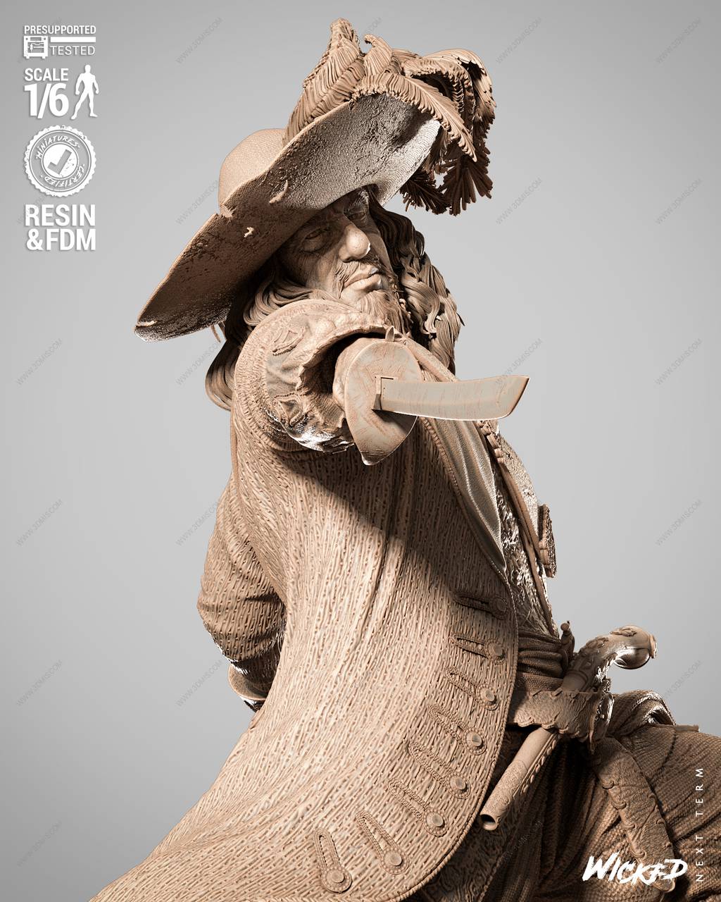 P站图纸印象馆 3DWicked 加勒比海盗 赫克托·巴博萨 3DWicked 加勒比海盗 赫克托·巴博萨