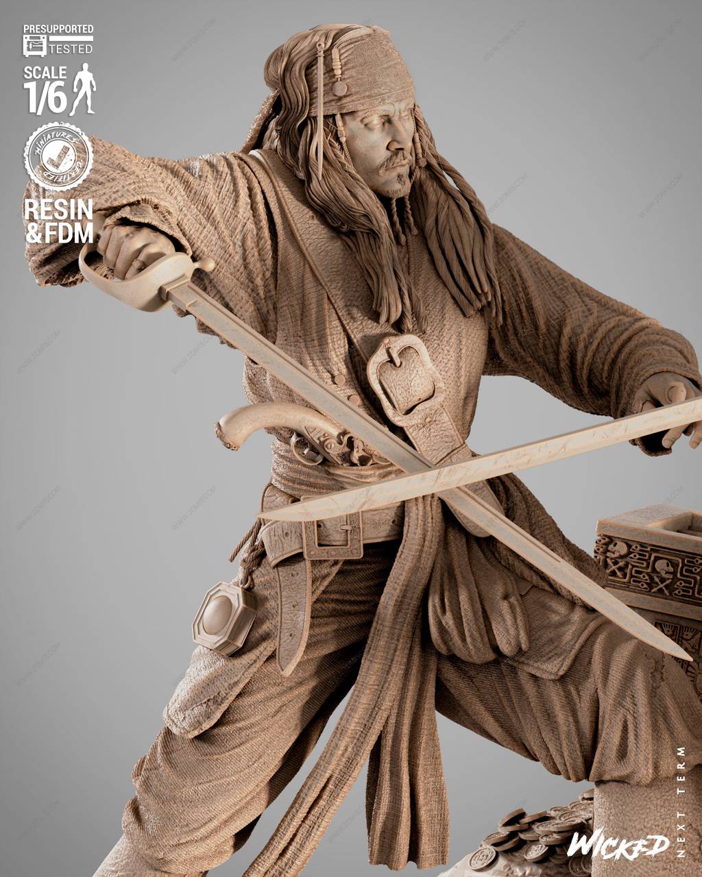 P站图纸印象馆 3DWicked 加勒比海盗 杰克·斯帕罗和赫克托·巴博萨 3DWicked 加勒比海盗 杰克·斯帕罗和赫克托·巴博萨