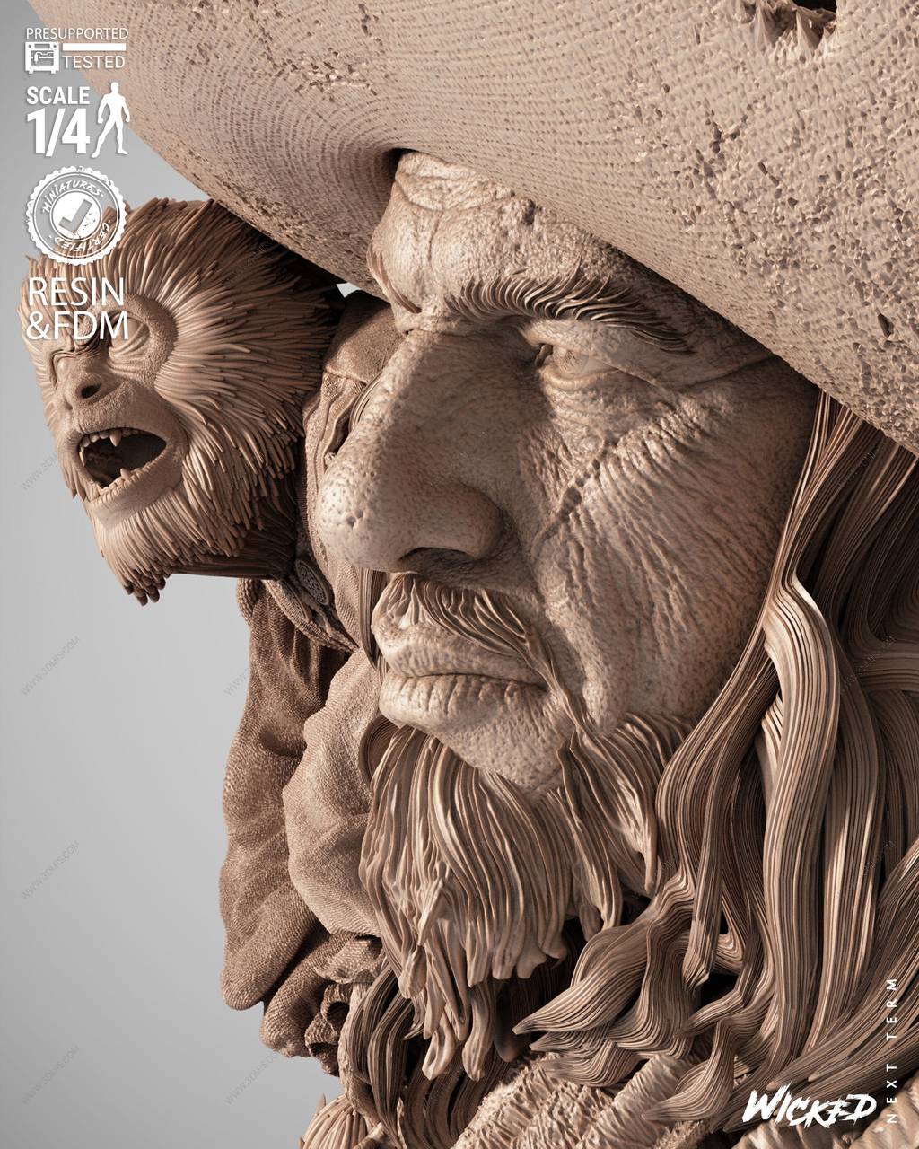 P站图纸印象馆 3DWicked 加勒比海盗 赫克托·巴博萨 3DWicked 加勒比海盗 赫克托·巴博萨