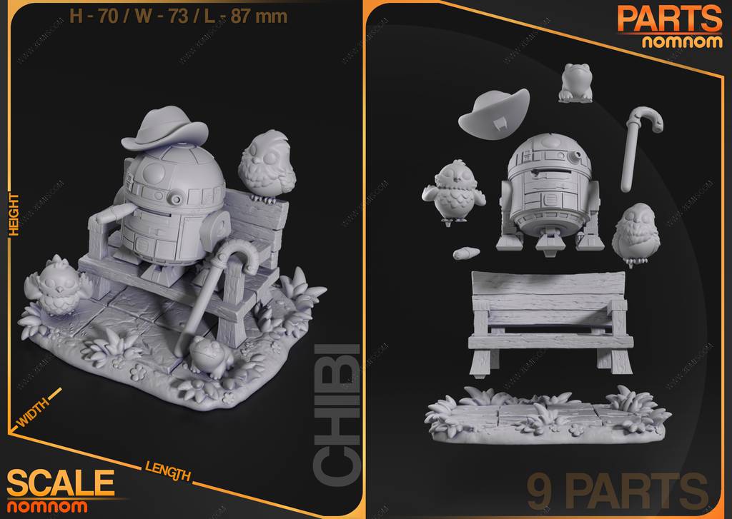 P站图纸印象馆 NomNom 星球大战 机器人R2D2 NomNom 星球大战 机器人R2D2