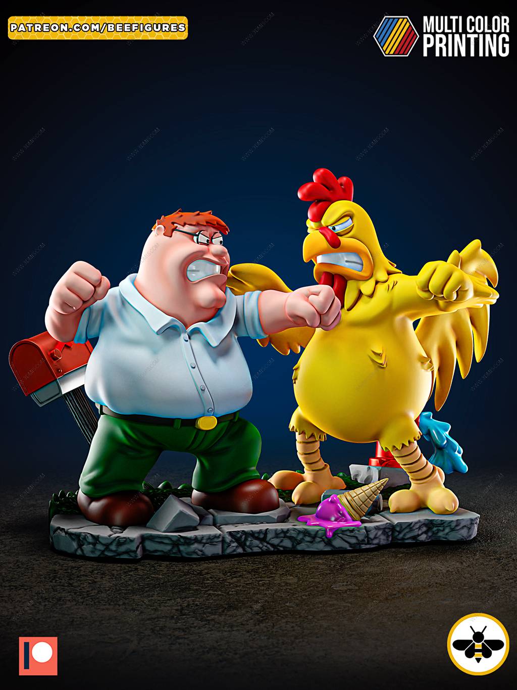 P站图纸印象馆 Bee Figures 恶搞之家 彼得·格里芬与巨型鸡厄尼 Bee Figures 恶搞之家 彼得·格里芬与巨型鸡厄尼