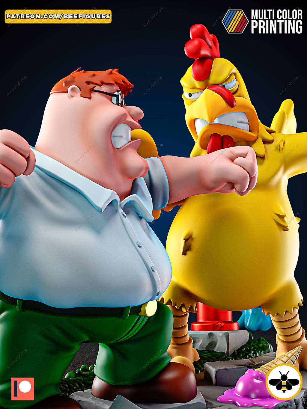 P站图纸印象馆 Bee Figures 恶搞之家 彼得·格里芬与巨型鸡厄尼 Bee Figures 恶搞之家 彼得·格里芬与巨型鸡厄尼
