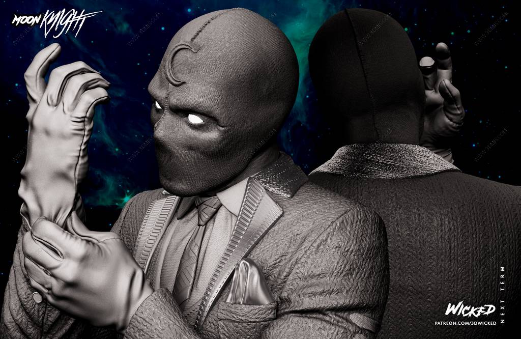 P站图纸印象馆 3DWicked 漫威 月光骑士 3DWicked 漫威 月光骑士