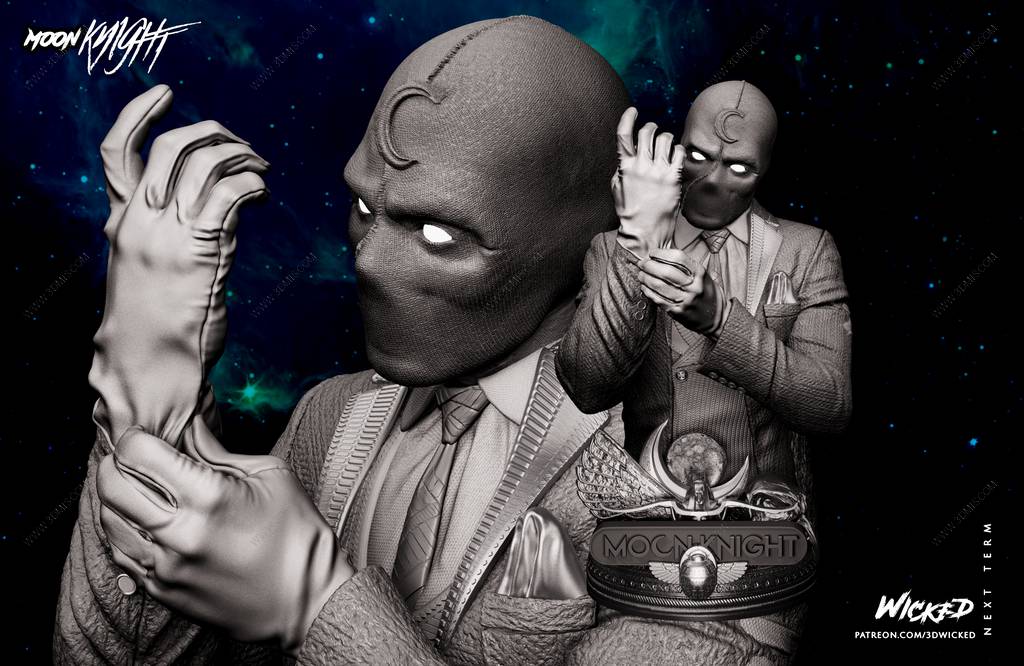 P站图纸印象馆 3DWicked 漫威 月光骑士 3DWicked 漫威 月光骑士