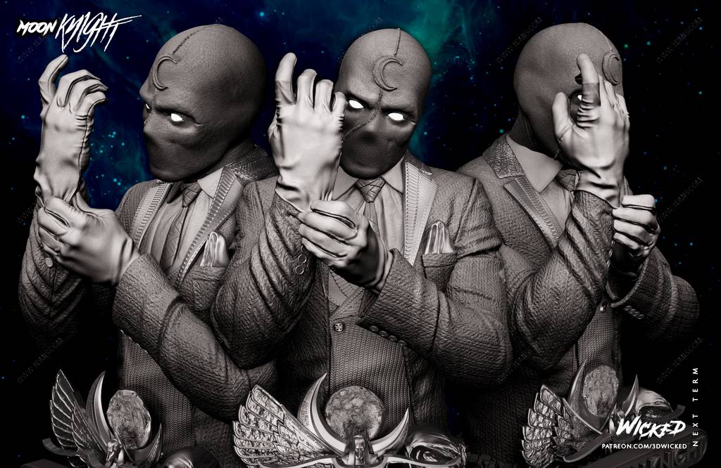 P站图纸印象馆 3DWicked 漫威 月光骑士 3DWicked 漫威 月光骑士
