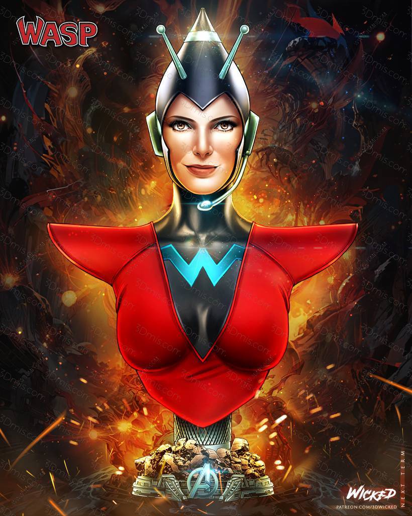 P站图纸印象馆 3DWicked 漫威 黄蜂女 3DWicked 漫威 黄蜂女