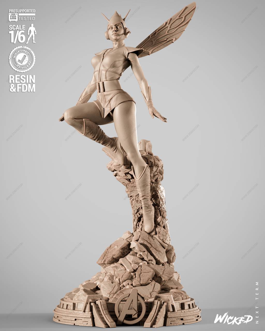 P站图纸印象馆 3DWicked 漫威 黄蜂女 3DWicked 漫威 黄蜂女