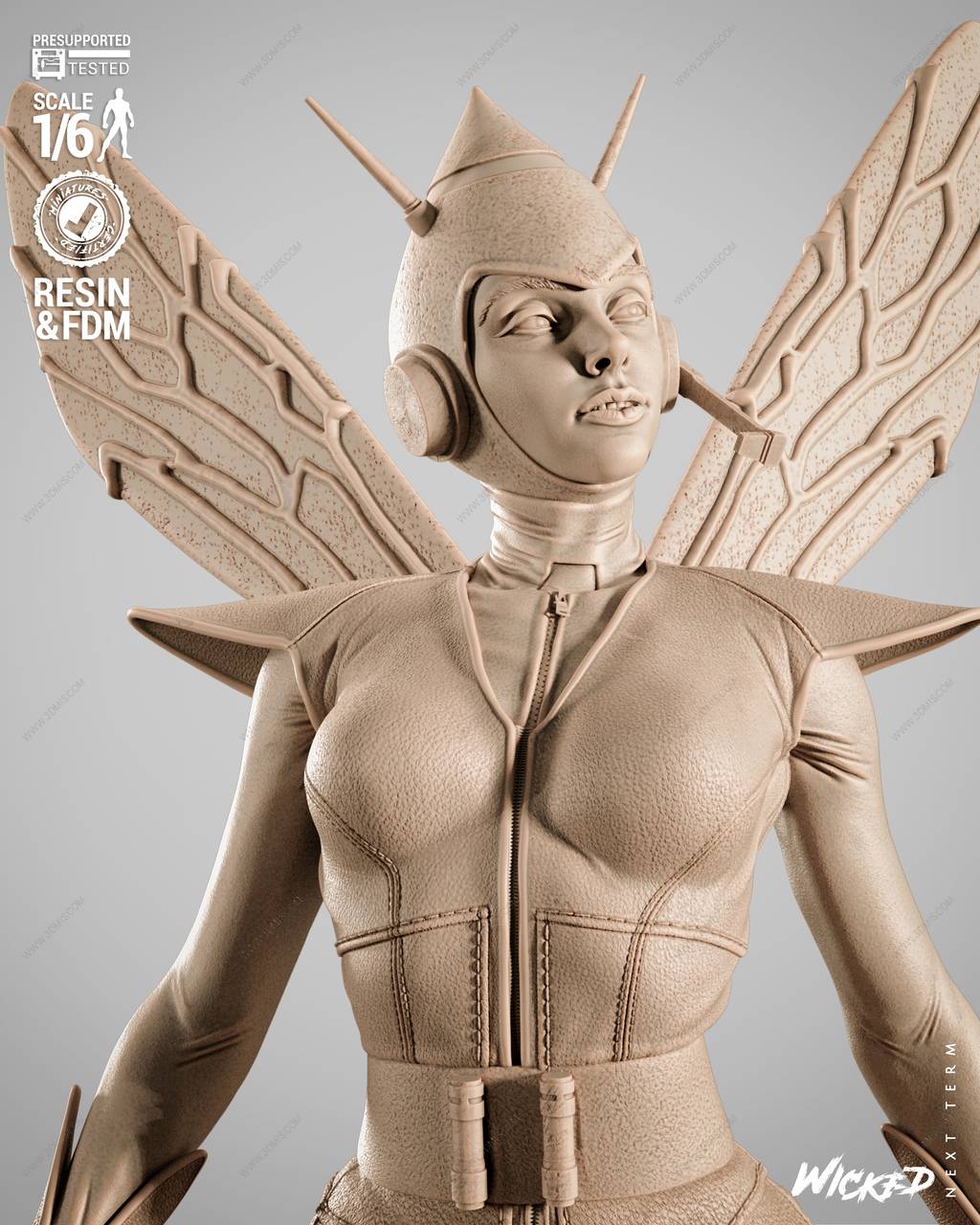 P站图纸印象馆 3DWicked 漫威 黄蜂女 3DWicked 漫威 黄蜂女