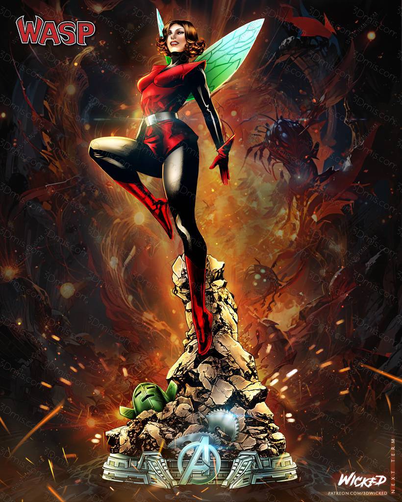 P站图纸印象馆 3DWicked 漫威 黄蜂女 3DWicked 漫威 黄蜂女