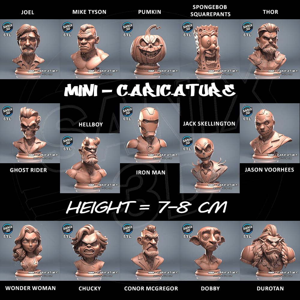 P站图纸印象馆 Sanix3d 2025年9月份半身像合集 Sanix3d 2025年9月份半身像合集