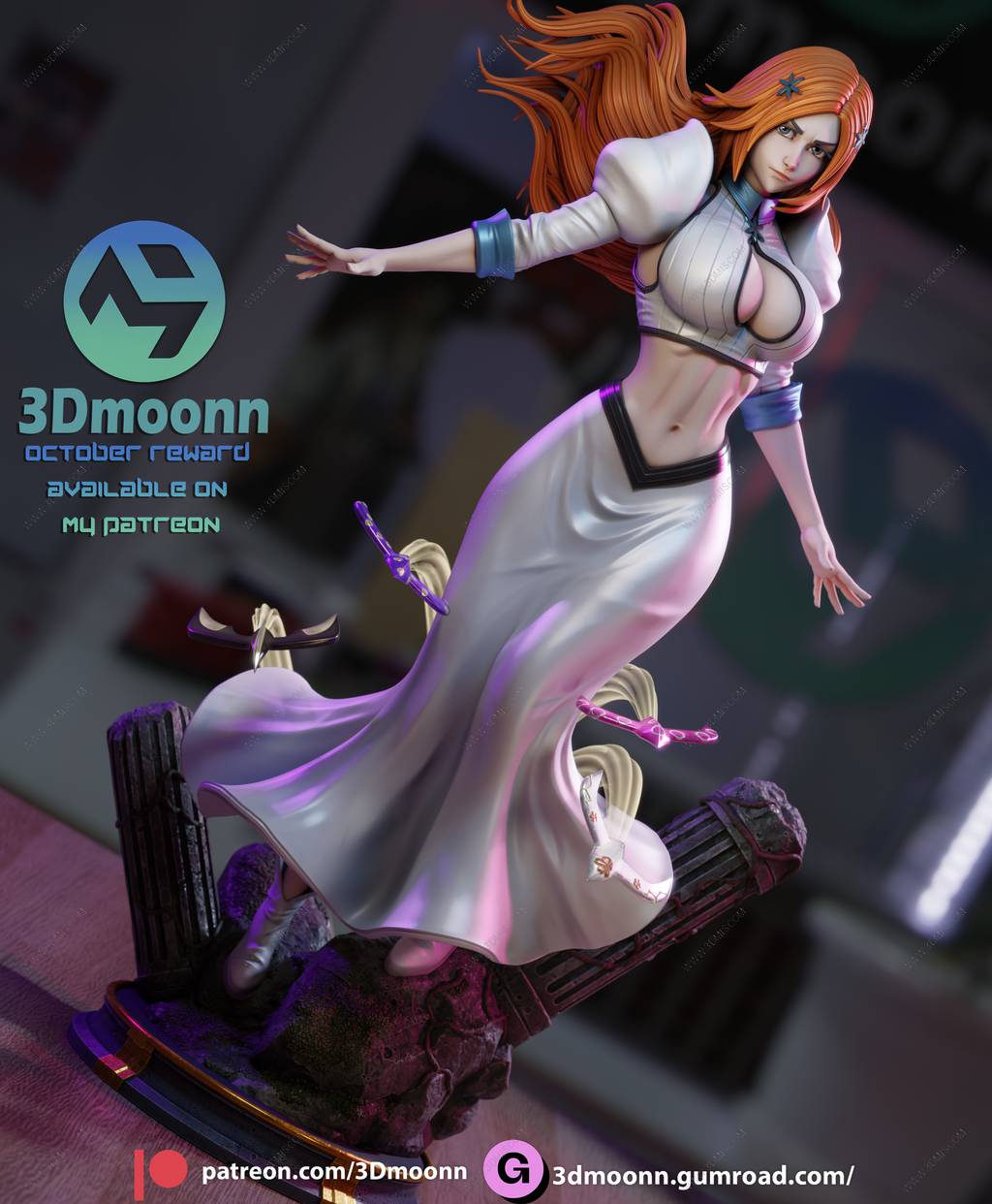 P站图纸印象馆 3Dmoonn 死神 井上织姬 3Dmoonn 死神 井上织姬