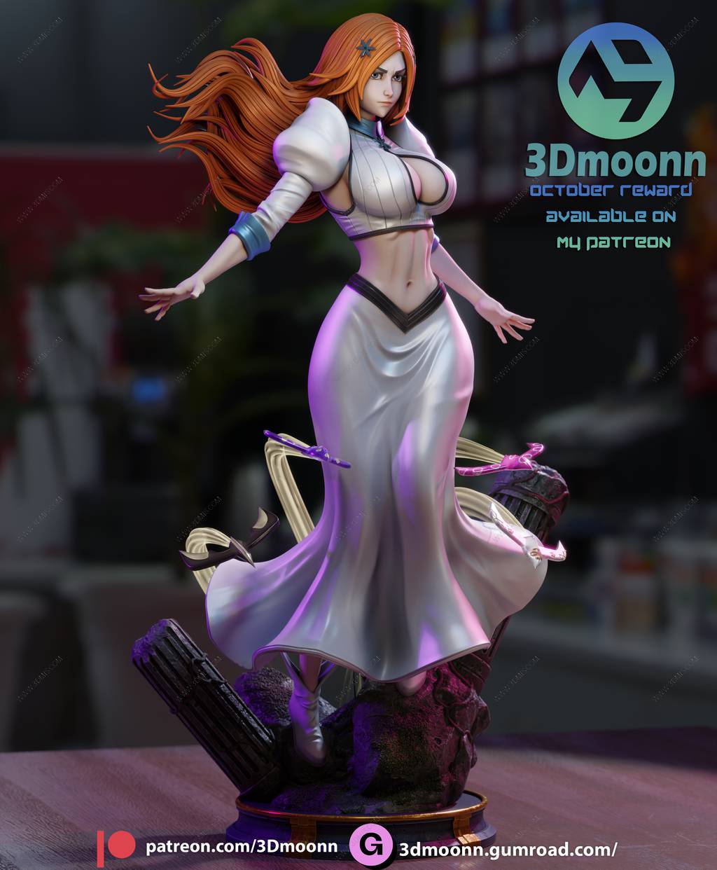 P站图纸印象馆 3Dmoonn 死神 井上织姬 3Dmoonn 死神 井上织姬