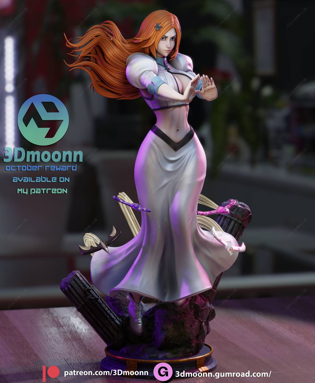 P站图纸印象馆 3Dmoonn 死神 井上织姬 3Dmoonn 死神 井上织姬