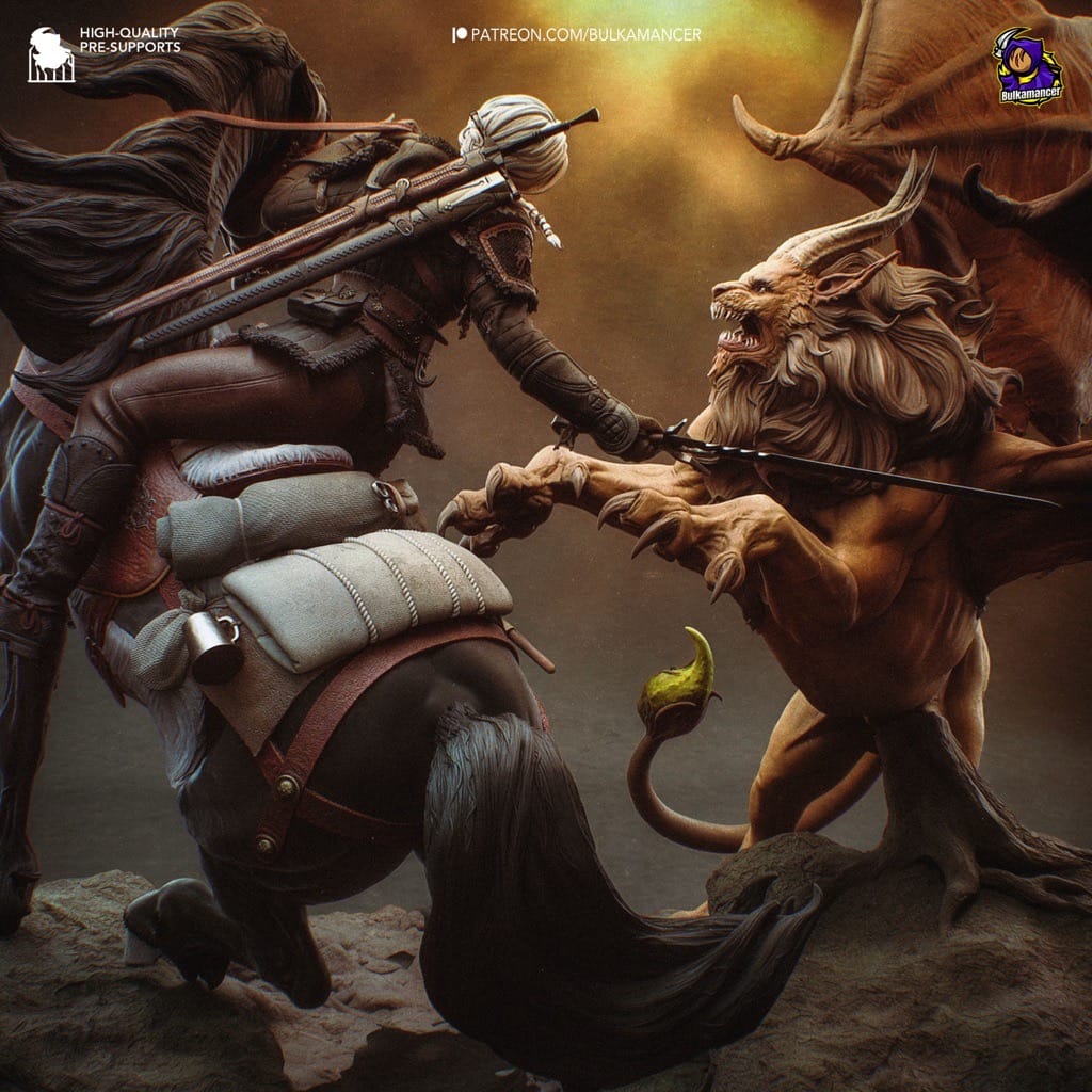 P站图纸印象馆 Bulkamancer 猎魔人 希里VS蝎尾狮 Bulkamancer 猎魔人 希里VS蝎尾狮