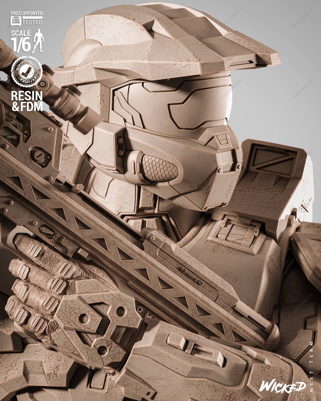 P站图纸印象馆 3DWicked 光环 士官长 3DWicked 光环 士官长