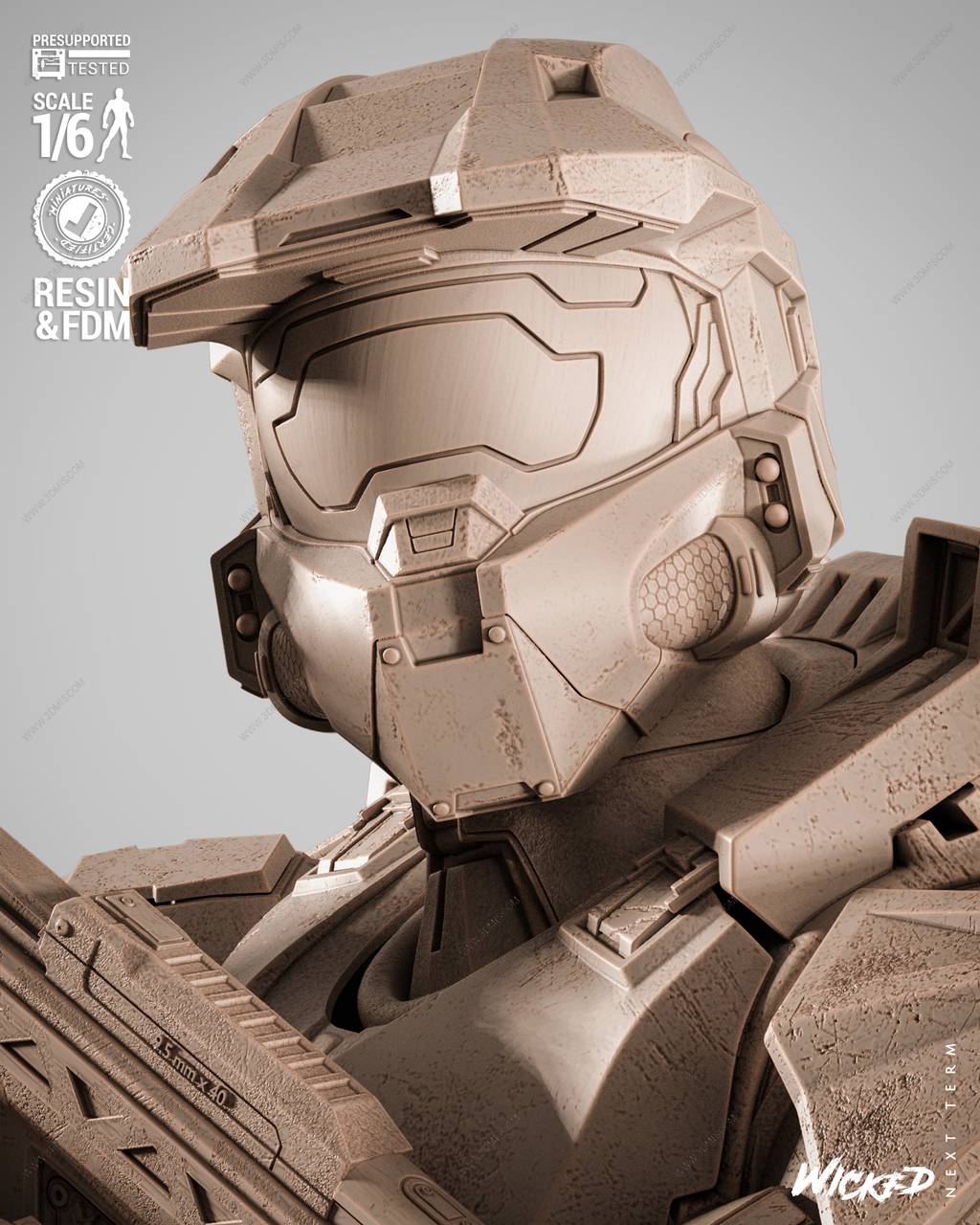 P站图纸印象馆 3DWicked 光环 士官长 3DWicked 光环 士官长