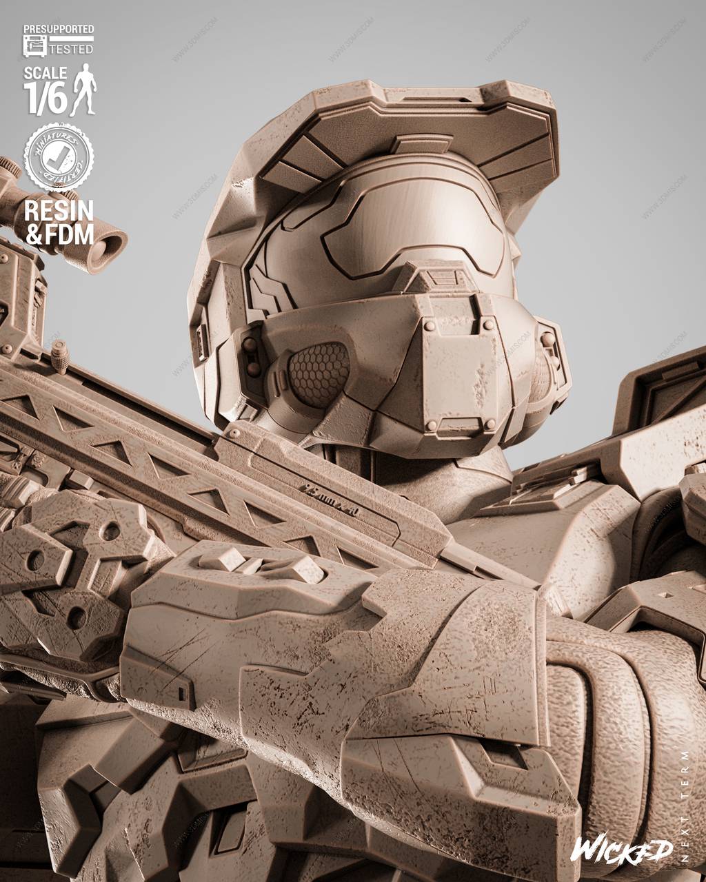 P站图纸印象馆 3DWicked 光环 士官长 3DWicked 光环 士官长