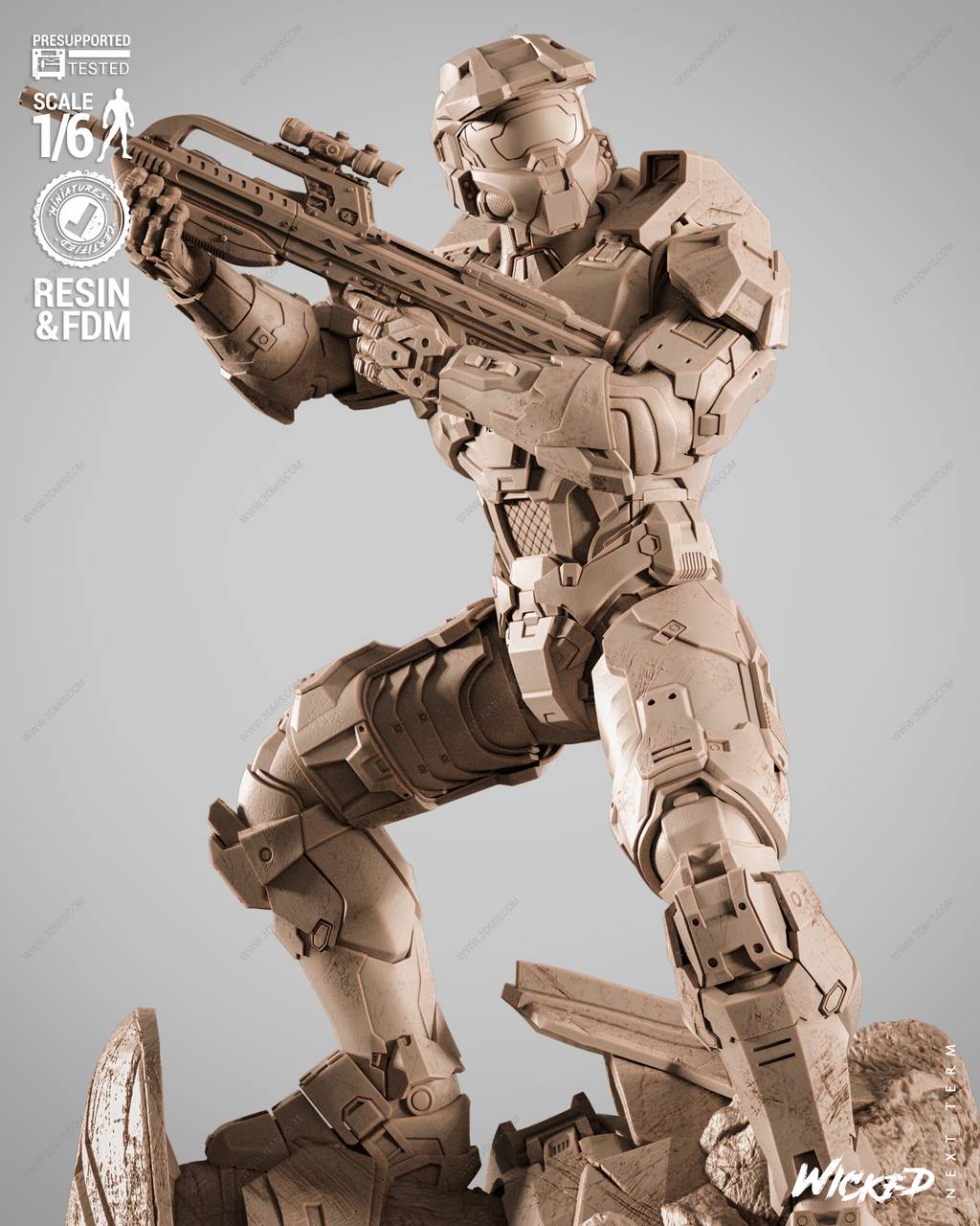 P站图纸印象馆 3DWicked 光环 士官长 3DWicked 光环 士官长