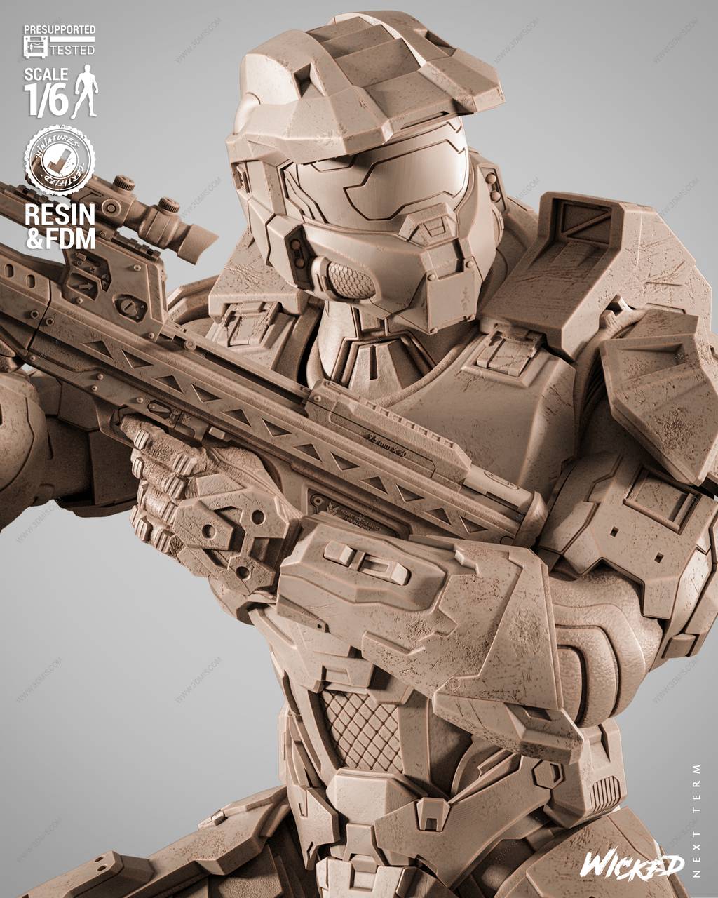 P站图纸印象馆 3DWicked 光环 士官长 3DWicked 光环 士官长