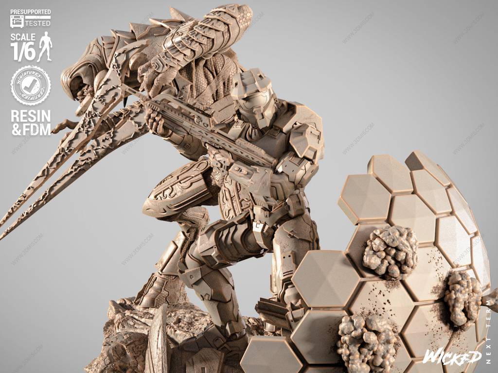 P站图纸印象馆 3DWicked 光环 仲裁者和士官长 3DWicked 光环 仲裁者和士官长