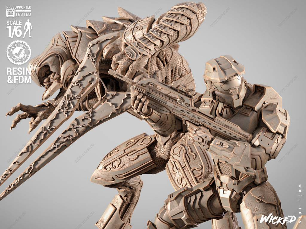 P站图纸印象馆 3DWicked 光环 仲裁者和士官长 3DWicked 光环 仲裁者和士官长