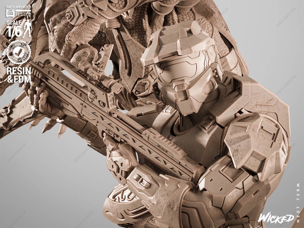 P站图纸印象馆 3DWicked 光环 仲裁者和士官长 3DWicked 光环 仲裁者和士官长