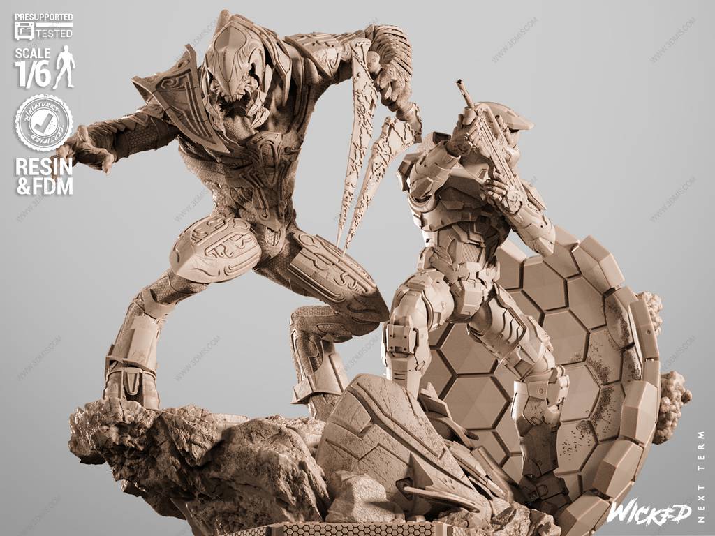 P站图纸印象馆 3DWicked 光环 仲裁者和士官长 3DWicked 光环 仲裁者和士官长