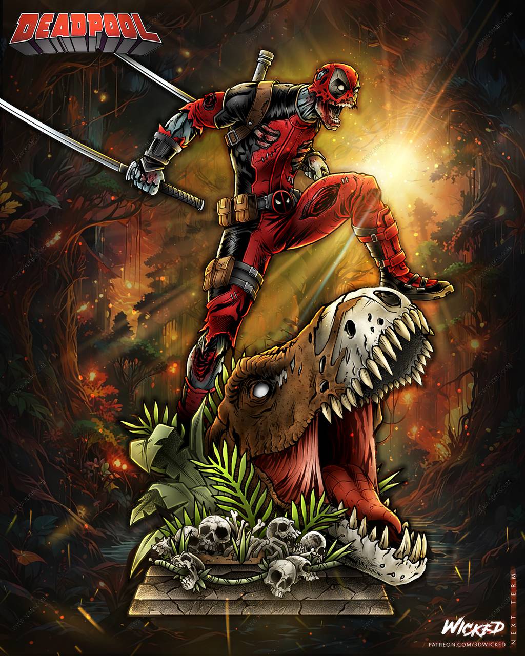 P站图纸印象馆 3DWicked 漫威 僵尸死侍 3DWicked 漫威 僵尸死侍