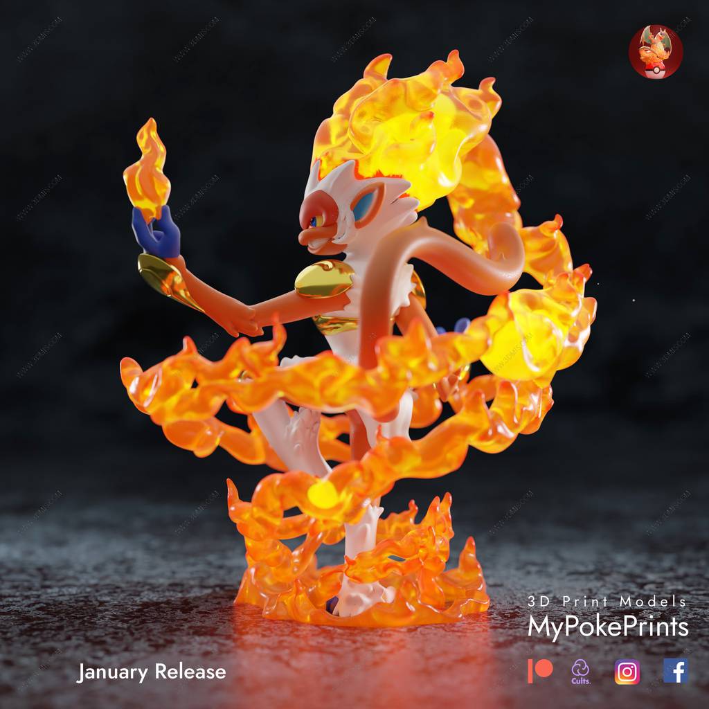 P站图纸印象馆 精灵宝可梦 烈焰猴 精灵宝可梦 烈焰猴